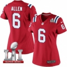 Women's Nike New England Patriots #6 Ryan Allen Elite Red Alternate Super Bowl LI 51 NFL Jersey