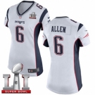 Women's Nike New England Patriots #6 Ryan Allen Elite White Super Bowl LI 51 NFL Jersey