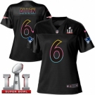 Women's Nike New England Patriots #6 Ryan Allen Game Black Fashion Super Bowl LI 51 NFL Jersey