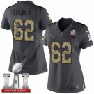 Women's Nike New England Patriots #62 Joe Thuney Limited Black 2016 Salute to Service Super Bowl LI 51 NFL Jersey