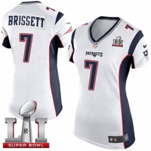 Women's Nike New England Patriots #7 Jacoby Brissett Elite White Super Bowl LI 51 NFL Jersey