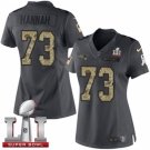 Women's Nike New England Patriots #73 John Hannah Limited Black 2016 Salute to Service Super Bowl LI 51 NFL Jersey