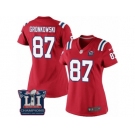 Women's Nike New England Patriots #87 Rob Gronkowski Red Alternate Super Bowl LI Champions NFL Jersey