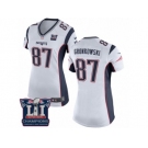 Women's Nike New England Patriots #87 Rob Gronkowski White Super Bowl LI Champions NFL Jersey