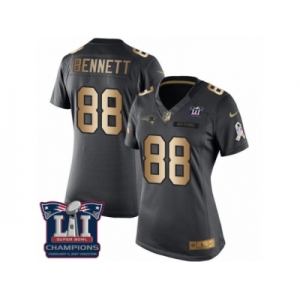 Women's Nike New England Patriots #88 Martellus Bennett Limited Black Gold Salute to Service Super Bowl LI Champions NFL Jersey