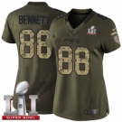 Women's Nike New England Patriots #88 Martellus Bennett Limited Green Salute to Service Super Bowl LI 51 NFL Jersey