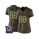 Women's Nike New England Patriots #88 Martellus Bennett Limited Green Salute to Service Super Bowl LI Champions NFL Jersey