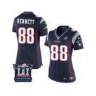 Women's Nike New England Patriots #88 Martellus Bennett Navy Blue Team Color Super Bowl LI Champions NFL Jersey