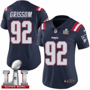 Women's Nike New England Patriots #92 Geneo Grissom Limited Navy Blue Rush Super Bowl LI 51 NFL Jersey