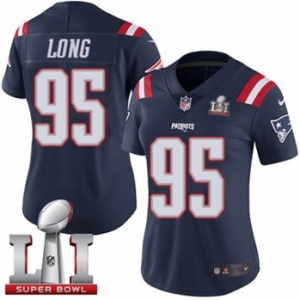 Women's Nike New England Patriots #95 Chris Long Limited Navy Blue Rush Super Bowl LI 51 NFL Jersey