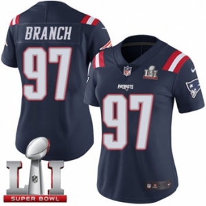 Women's Nike New England Patriots #97 Alan Branch Limited Navy Blue Rush Super Bowl LI 51 NFL Jersey