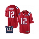 Youth Nike New England Patriots #12 Tom Brady Red Alternate Super Bowl LI Champions NFL Jersey