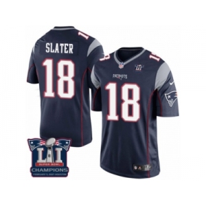 Youth Nike New England Patriots #18 Matthew Slater Navy Blue Team Color Super Bowl LI Champions NFL Jersey