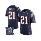 Youth Nike New England Patriots #21 Malcolm Butler Navy Blue Team Color Super Bowl LI Champions NFL Jersey