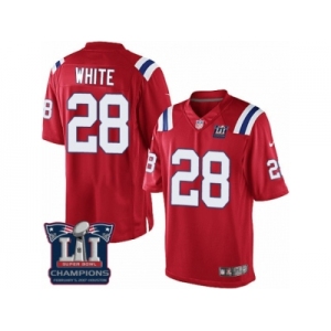 Youth Nike New England Patriots #28 James White Red Alternate Super Bowl LI Champions NFL Jersey