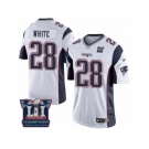 Youth Nike New England Patriots #28 James White White Super Bowl LI Champions NFL Jersey