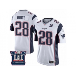 Youth Nike New England Patriots #28 James White White Super Bowl LI Champions NFL Jersey