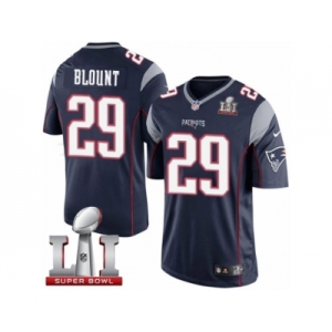 Youth Nike New England Patriots #29 LeGarrette Blount Navy Blue Team Color Super Bowl LI 51 NFL Jersey