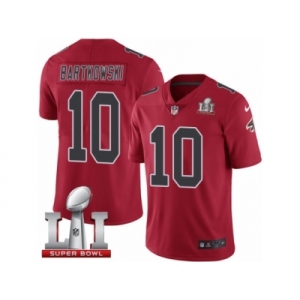 Men's Nike Atlanta Falcons #10 Steve Bartkowski Limited Red Rush Super Bowl LI 51 NFL Jersey