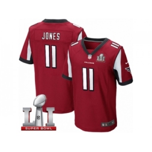 Men's Nike Atlanta Falcons #11 Julio Jones Elite Red Team Color Super Bowl LI 51 NFL Jersey