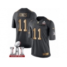 Men's Nike Atlanta Falcons #11 Julio Jones Limited Black Gold Salute to Service Super Bowl LI 51 NFL Jersey