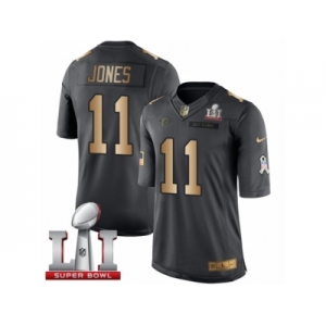 Men's Nike Atlanta Falcons #11 Julio Jones Limited Black Gold Salute to Service Super Bowl LI 51 NFL Jersey