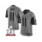 Men's Nike Atlanta Falcons #11 Julio Jones Limited Gray Gridiron Super Bowl LI 51 NFL Jersey