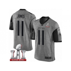 Men's Nike Atlanta Falcons #11 Julio Jones Limited Gray Gridiron Super Bowl LI 51 NFL Jersey