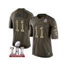 Men's Nike Atlanta Falcons #11 Julio Jones Limited Green Salute to Service Super Bowl LI 51 NFL Jersey