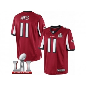 Men's Nike Atlanta Falcons #11 Julio Jones Limited Red Team Color Super Bowl LI 51 NFL Jersey