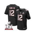 Men's Nike Atlanta Falcons #12 Mohamed Sanu Elite Black Alternate Super Bowl LI 51 NFL Jersey