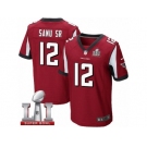 Men's Nike Atlanta Falcons #12 Mohamed Sanu Elite Red Team Color Super Bowl LI 51 NFL Jersey