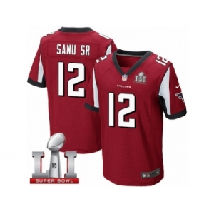 Men's Nike Atlanta Falcons #12 Mohamed Sanu Elite Red Team Color Super Bowl LI 51 NFL Jersey