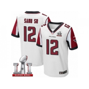 Men's Nike Atlanta Falcons #12 Mohamed Sanu Elite White Super Bowl LI 51 NFL Jersey