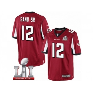 Men's Nike Atlanta Falcons #12 Mohamed Sanu Limited Red Team Color Super Bowl LI 51 NFL Jersey