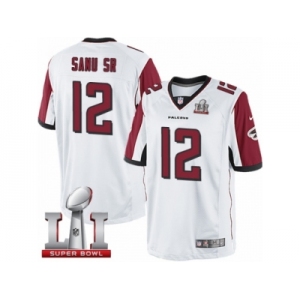 Men's Nike Atlanta Falcons #12 Mohamed Sanu Limited White Super Bowl LI 51 NFL Jersey