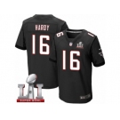 Men's Nike Atlanta Falcons #16 Justin Hardy Elite Black Alternate Super Bowl LI 51 NFL Jersey