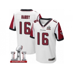 Men's Nike Atlanta Falcons #16 Justin Hardy Elite White Super Bowl LI 51 NFL Jersey