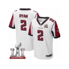 Men's Nike Atlanta Falcons #2 Matt Ryan Elite White Super Bowl LI 51 NFL Jersey