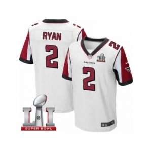 Men's Nike Atlanta Falcons #2 Matt Ryan Elite White Super Bowl LI 51 NFL Jersey