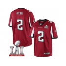 Men's Nike Atlanta Falcons #2 Matt Ryan Limited Red Team Color Super Bowl LI 51 NFL Jersey