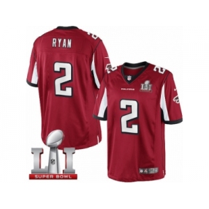 Men's Nike Atlanta Falcons #2 Matt Ryan Limited Red Team Color Super Bowl LI 51 NFL Jersey