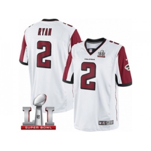 Men's Nike Atlanta Falcons #2 Matt Ryan Limited White Super Bowl LI 51 NFL Jersey