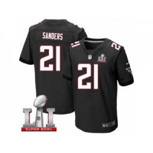 Men's Nike Atlanta Falcons #21 Deion Sanders Elite Black Alternate Super Bowl LI 51 NFL Jersey