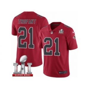 Men's Nike Atlanta Falcons #21 Desmond Trufant Limited Red Rush Super Bowl LI 51 NFL Jersey