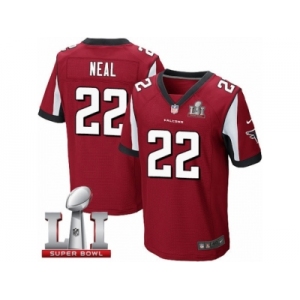 Men's Nike Atlanta Falcons #22 Keanu Neal Elite Red Team Color Super Bowl LI 51 NFL Jersey