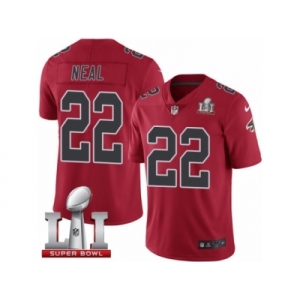 Men's Nike Atlanta Falcons #22 Keanu Neal Limited Red Rush Super Bowl LI 51 NFL Jersey