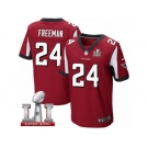 Men's Nike Atlanta Falcons #24 Devonta Freeman Elite Red Team Color Super Bowl LI 51 NFL Jersey