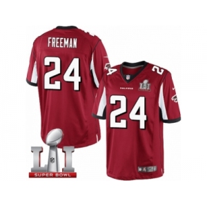 Men's Nike Atlanta Falcons #24 Devonta Freeman Limited Red Team Color Super Bowl LI 51 NFL Jersey