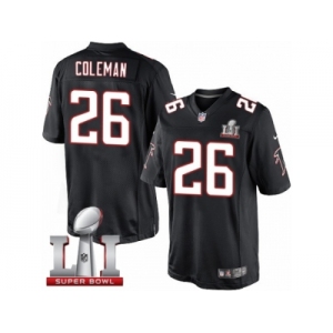 Men's Nike Atlanta Falcons #26 Tevin Coleman Limited Black Alternate Super Bowl LI 51 NFL Jersey